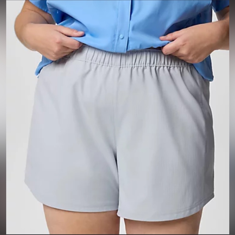Columbia Gray Elastic Waist Pull-On Hiking Shorts Size XL‎